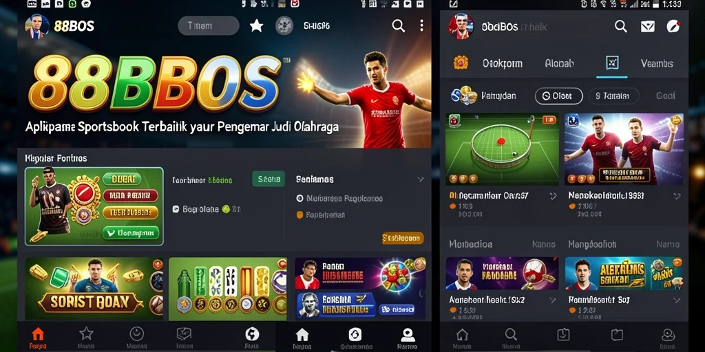Screenshot 88BOS menampilkan antarmuka taruhan olahraga yang menarik.