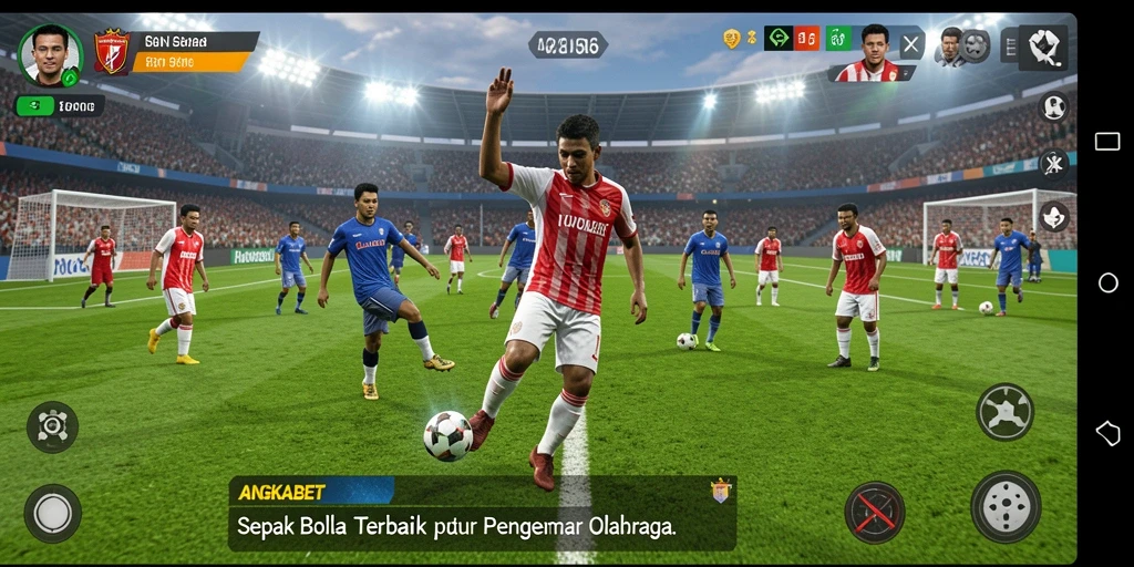 Tampilan gameplay menarik di ANGKABET dengan aksi sepak bola yang seru.