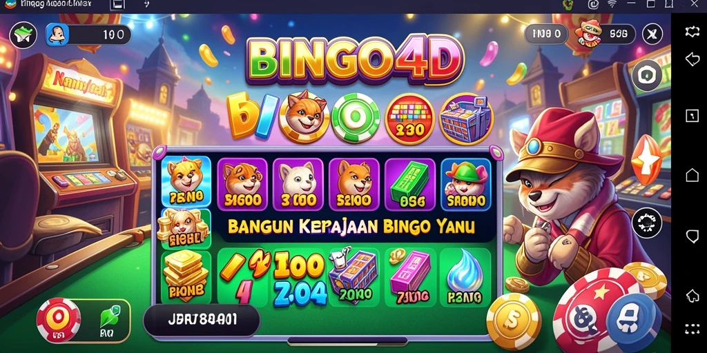Tampilan gameplay BINGO4D yang menarik dengan banyak fitur Tycoon.