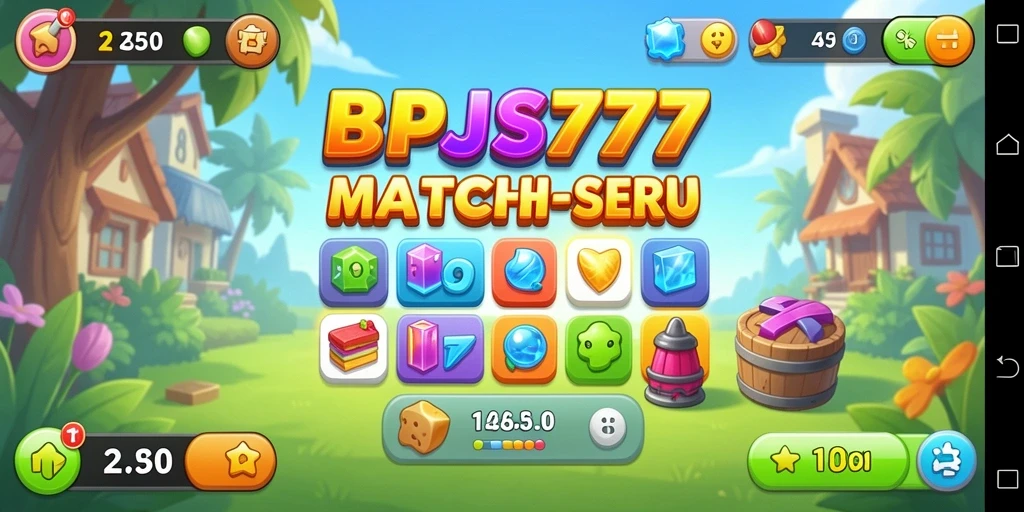 Screenshot gameplay BPJS777 yang menunjukkan aksi mencocokkan buah-buahan.