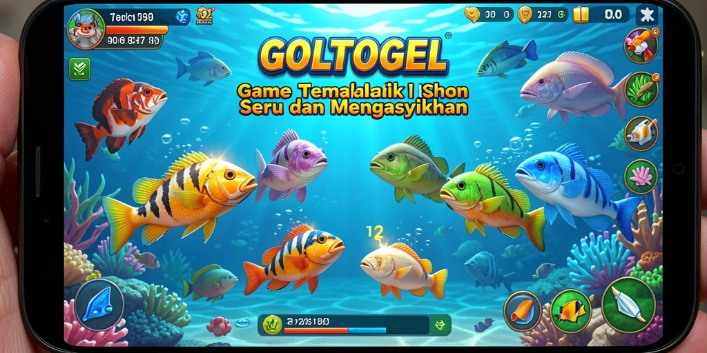 Screenshot GOLTOGEL menampilkan aksi seru saat menembak ikan.