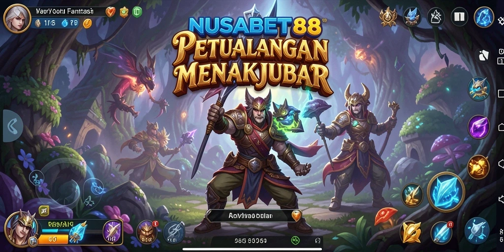 Screenshot gameplay NUSABET88 menampilkan aksi pertarungan seru di dunia RPG.