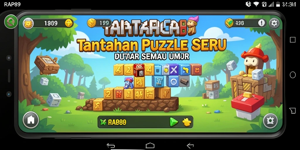 Screenshot gameplay RAP89 menunjukkan tantangan puzzle yang menarik dan menyenangkan.