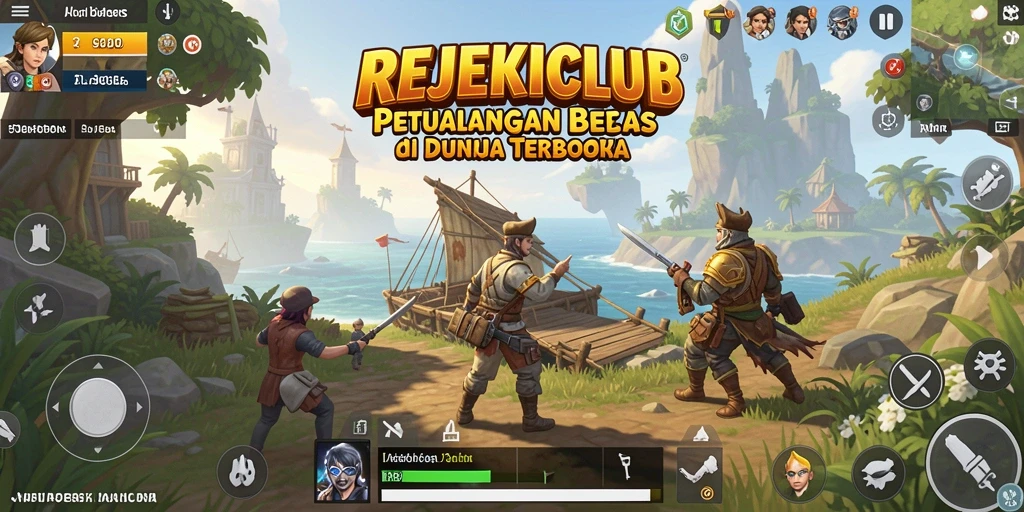 Screenshot gameplay menunjukkan kebebasan eksplorasi dalam REJEKICLUB.