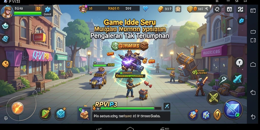 Gameplay RPVIP3 yang menunjukkan manajemen sumber daya yang efisien.