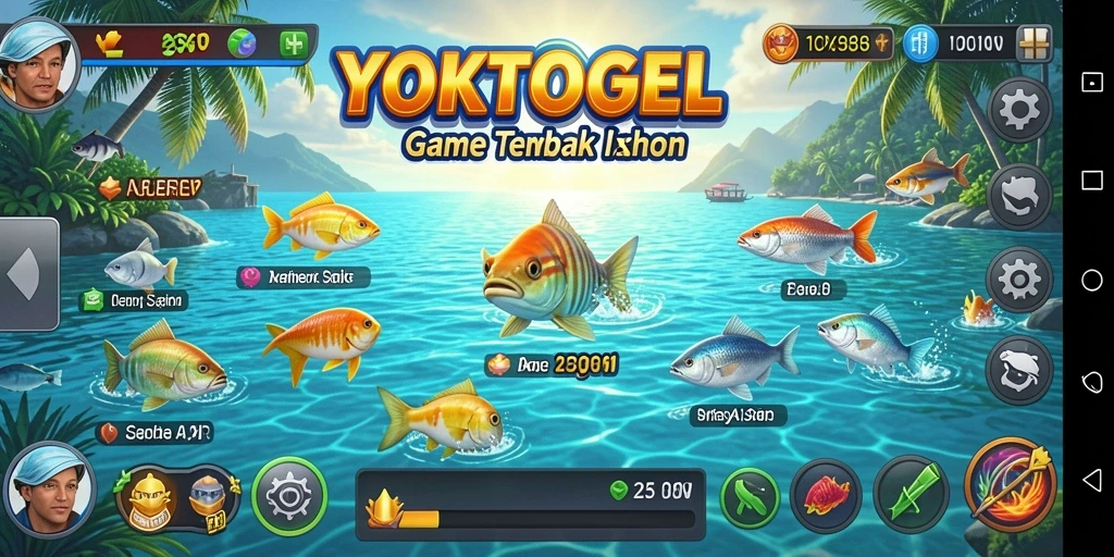 Tampilan gameplay seru dari YOKTOGEL saat menembak ikan.